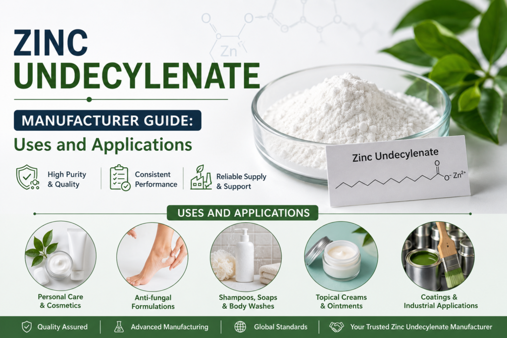 Zinc Undecylenate Manufacturer Guide:  Uses and Applications